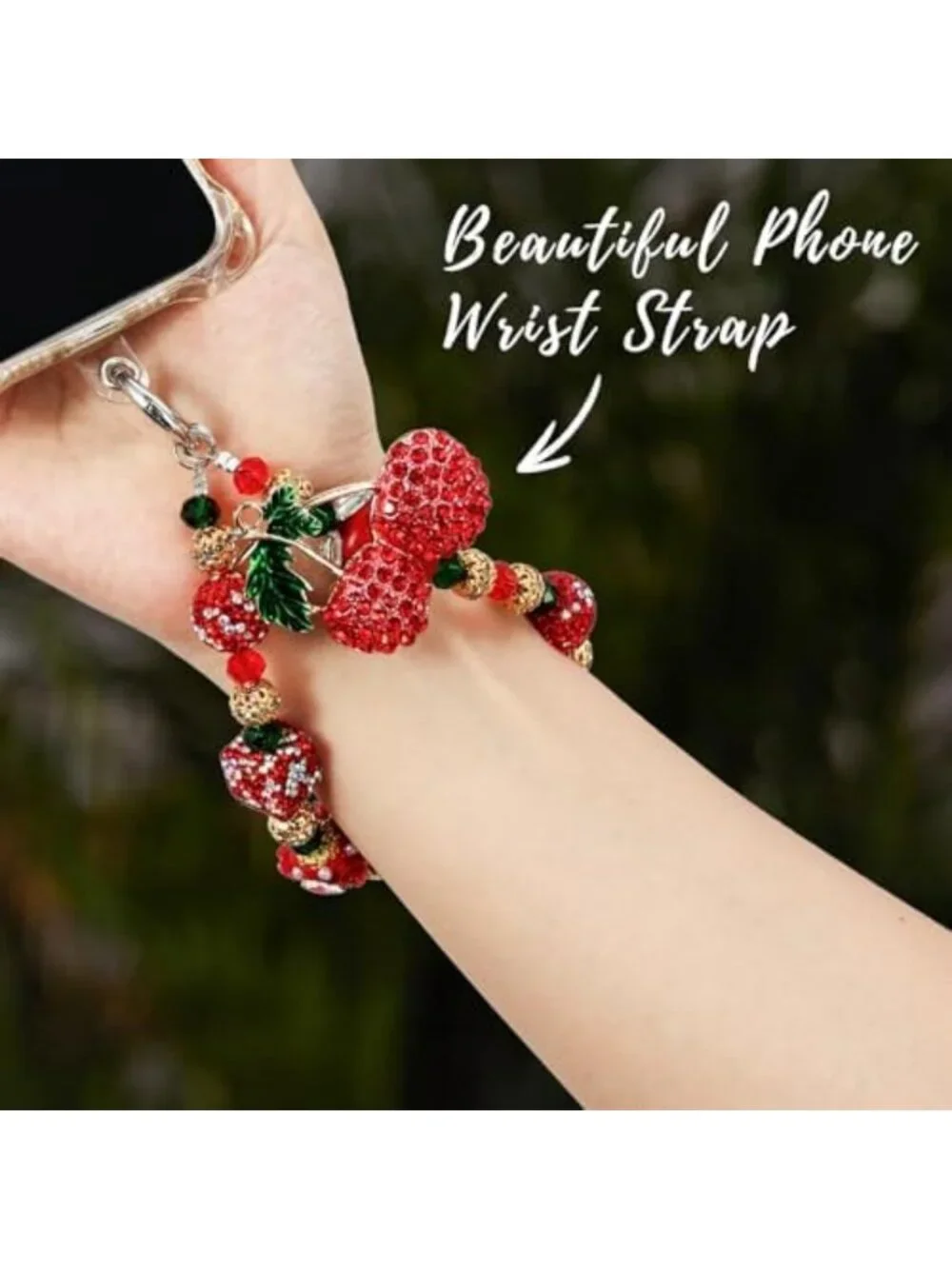 Luxurious Jeweled Phone Charms Wrist Strap | Stylish Accessory for Phones